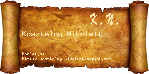 Kosztelny Nikolett névjegykártya